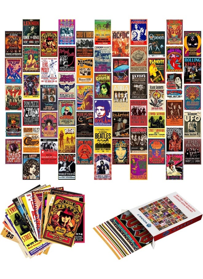 Generic - 60 Pieces Vintage Rock Band Posters For Room Aesthetic 70S 80S 90S Retro Music Room Bedroom Decor Wall Art Music Concert Poster Wall Collage Old Music Album Cover Prints - Image 1