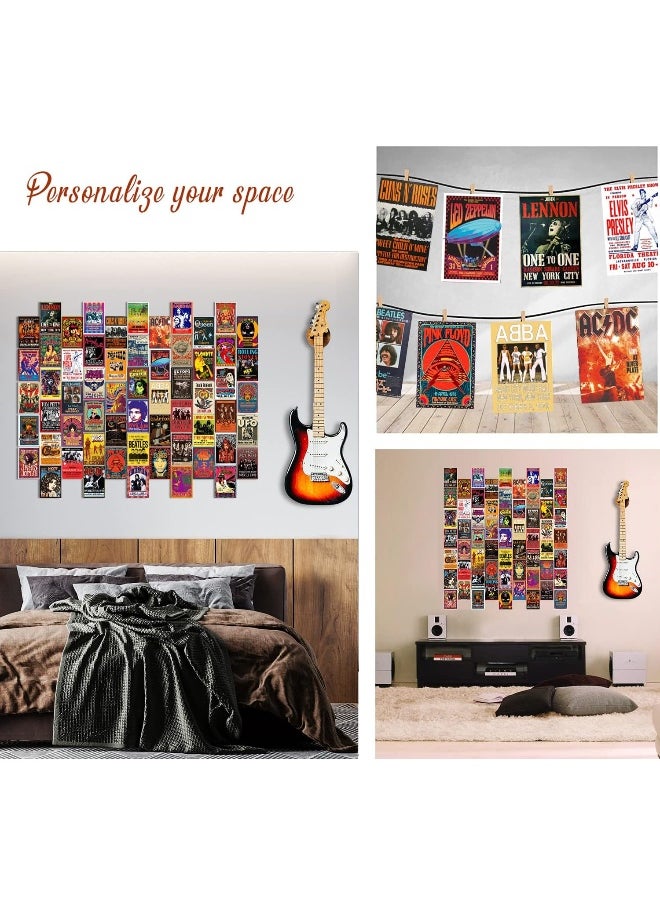 Generic - 60 Pieces Vintage Rock Band Posters For Room Aesthetic 70S 80S 90S Retro Music Room Bedroom Decor Wall Art Music Concert Poster Wall Collage Old Music Album Cover Prints - Image 1