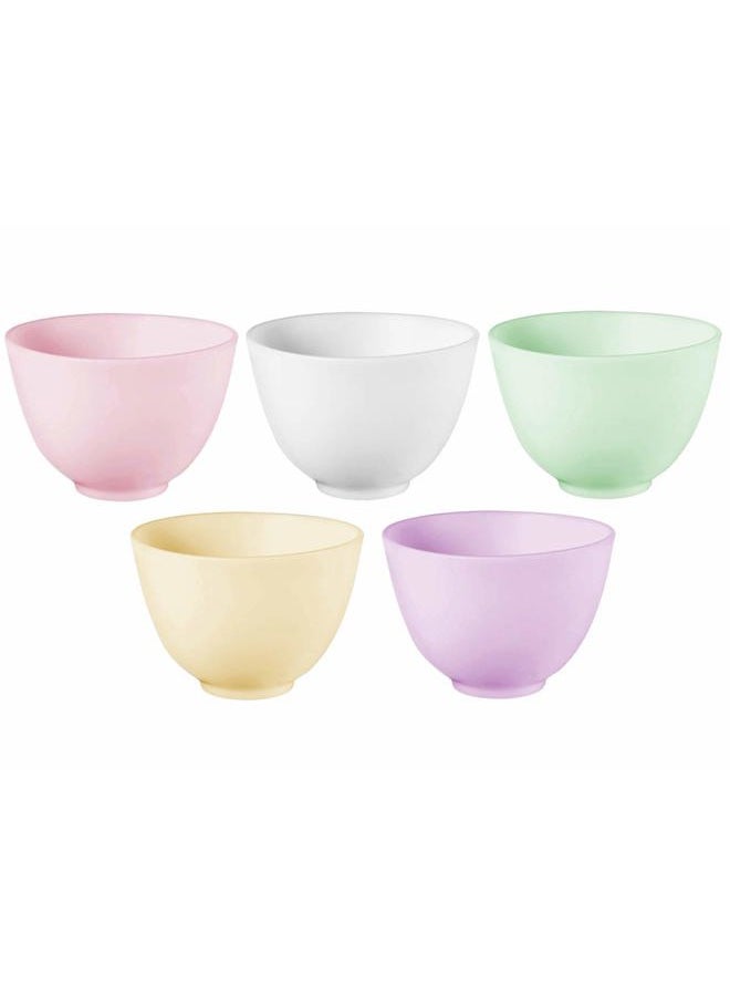 Hulless 3.3 Inch Silicone Facial Mask Mixing Bowl for Facial Mask, Mud Mask and Other Skincare Products Medium Multi colored 5 Pcs. - Image 1
