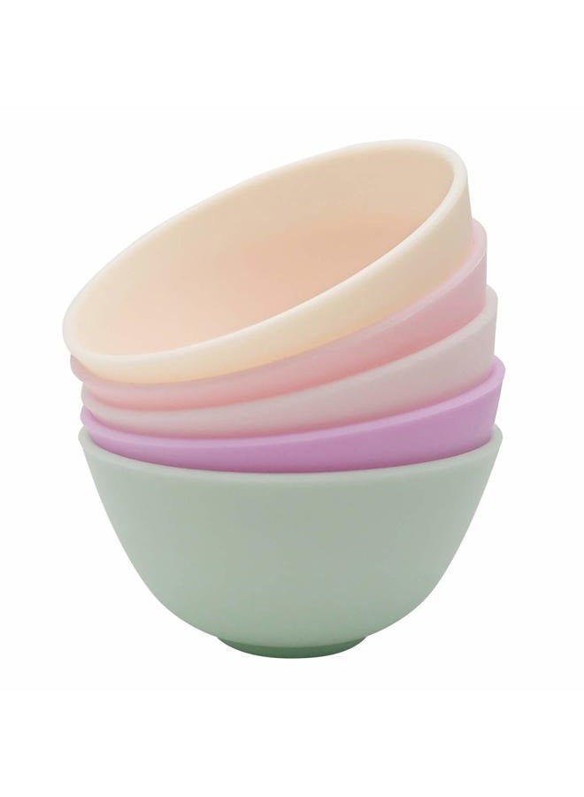 Hulless 3.3 Inch Silicone Facial Mask Mixing Bowl for Facial Mask, Mud Mask and Other Skincare Products Medium Multi colored 5 Pcs. - Image 3