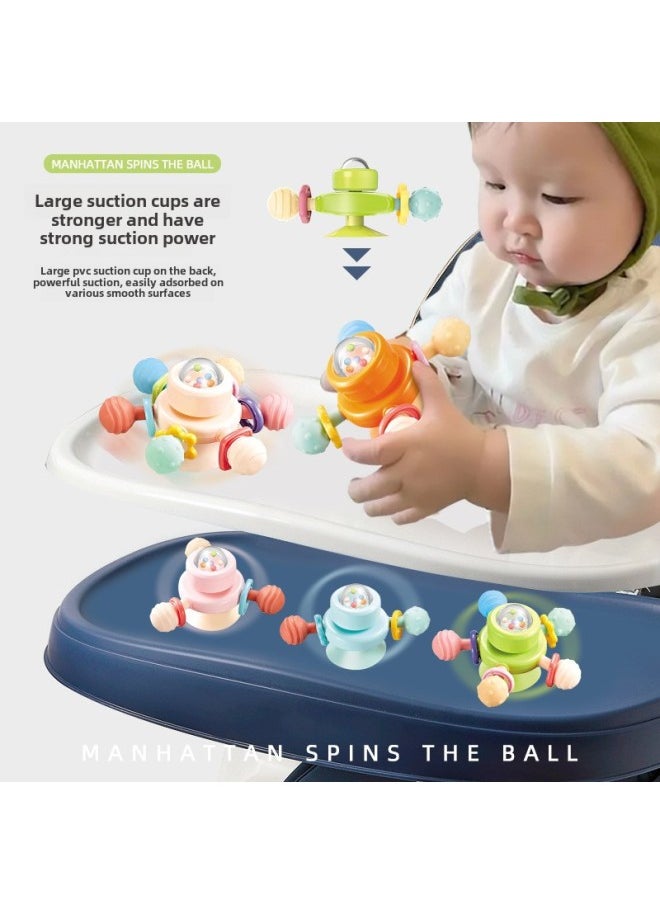null - Manhattan Ball Spinning Ball Toy Baby Puzzle Early Education Sucker Hand Grab Ball Training Baby Grab-Color:6083e Manhattan Rotating Ball (three Links) - Image 1