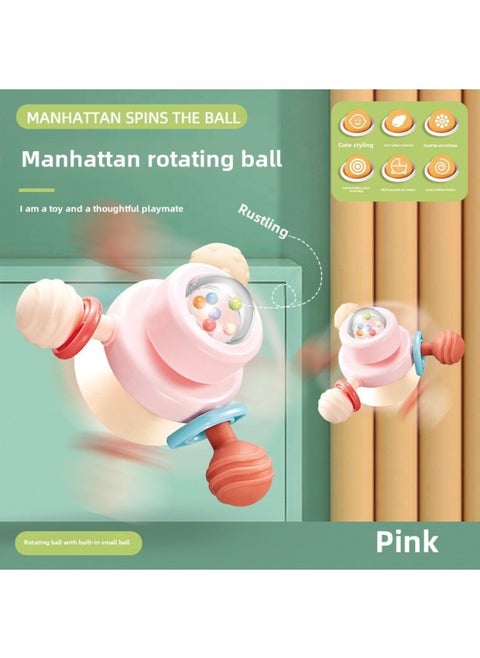 Manhattan Ball Spinning Ball Toy Baby Puzzle Early Education Sucker Hand Grab Ball Training Baby Grab-Color:6083e Manhattan Rotating Ball (three Links)
