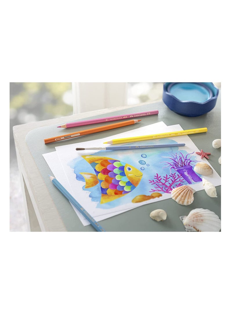 FABER-CASTELL - 12-Piece Watercolor Pencils in Metal Box Multicolor - Image 1