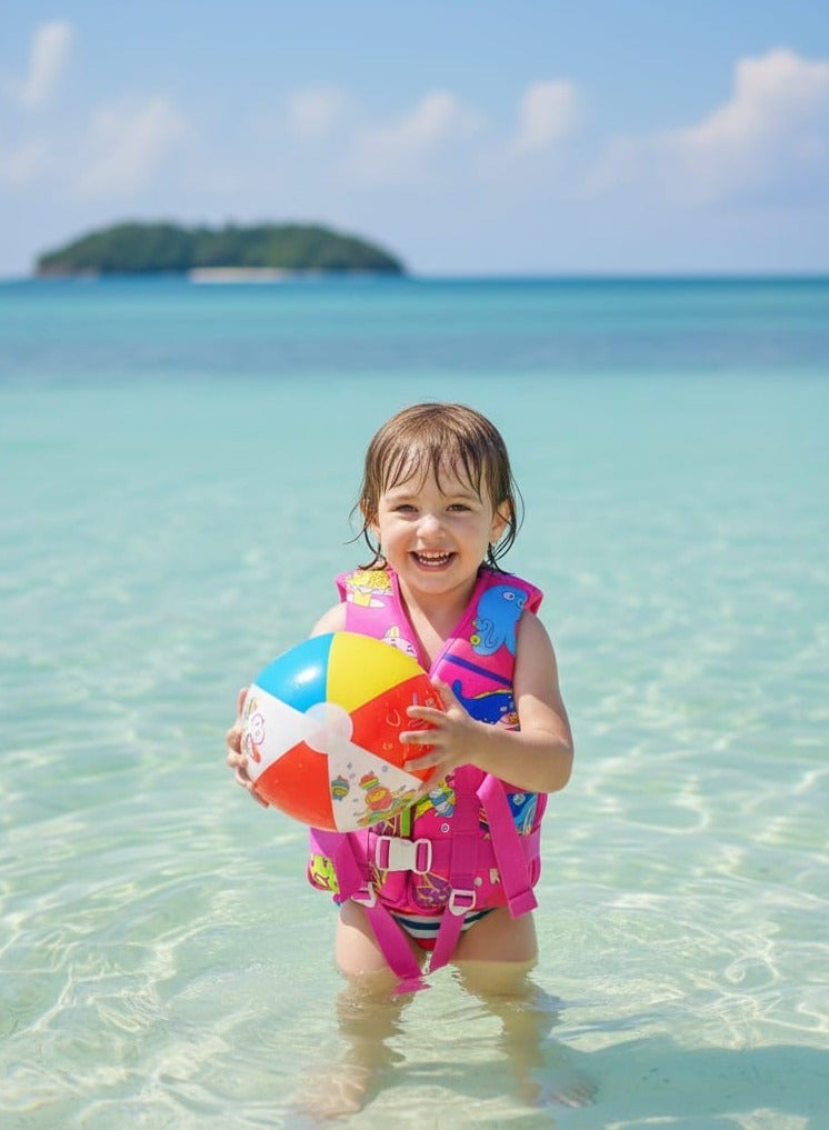 ريبنيو سترة سباحة للأطفال، سترة سباحة للأطفال الصغار  سترة سباحة للأطفال من عمر 2 إلى 4 سنوات للسباحة على الشاطئ/حمام السباحة  مقاس صغير - Image 2