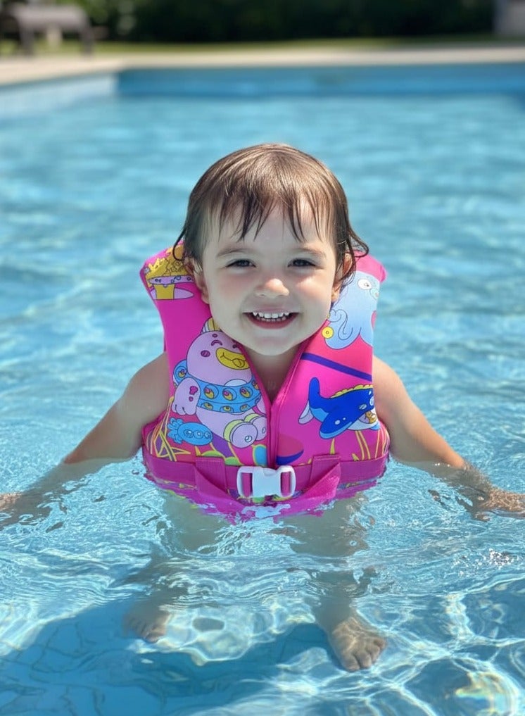 ريبنيو سترة سباحة للأطفال، سترة سباحة للأطفال الصغار  سترة سباحة للأطفال من عمر 2 إلى 4 سنوات للسباحة على الشاطئ/حمام السباحة  مقاس صغير - Image 3