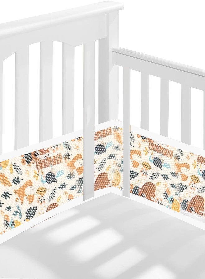 Gordon Home Breathable Mesh Crib Liner Best for Your Baby Safety Fits Full Four Sides of Crib Bed 28 X 360 Cms (Printed Pandora) - Image 1