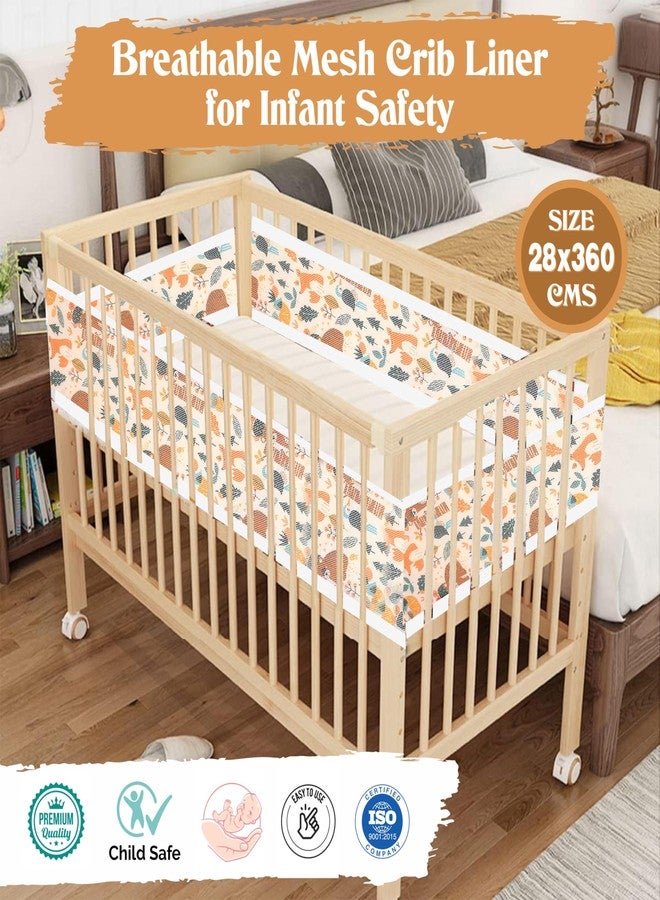 Gordon Home Breathable Mesh Crib Liner Best for Your Baby Safety Fits Full Four Sides of Crib Bed 28 X 360 Cms (Printed Pandora) - Image 3