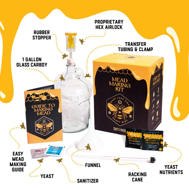 Craft A Brew - Mead Making Kit â€“ Reusable Make Your Own Mead Kit â€“ Yields 1 Gallon of Mead - Image 4