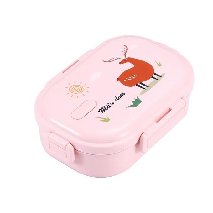 KIDS STAR STAINLESS STEEL LUNCH BOX FOR KIDS ADULTS PUF INSULATION KEEPS FOOD WARM FOOD GRADE BPA FREE 2 COMPARTMENTS WITH LOCKING LID AND STEAM VALVE SPILL LEAK PROOF700ML PRINTED PINK