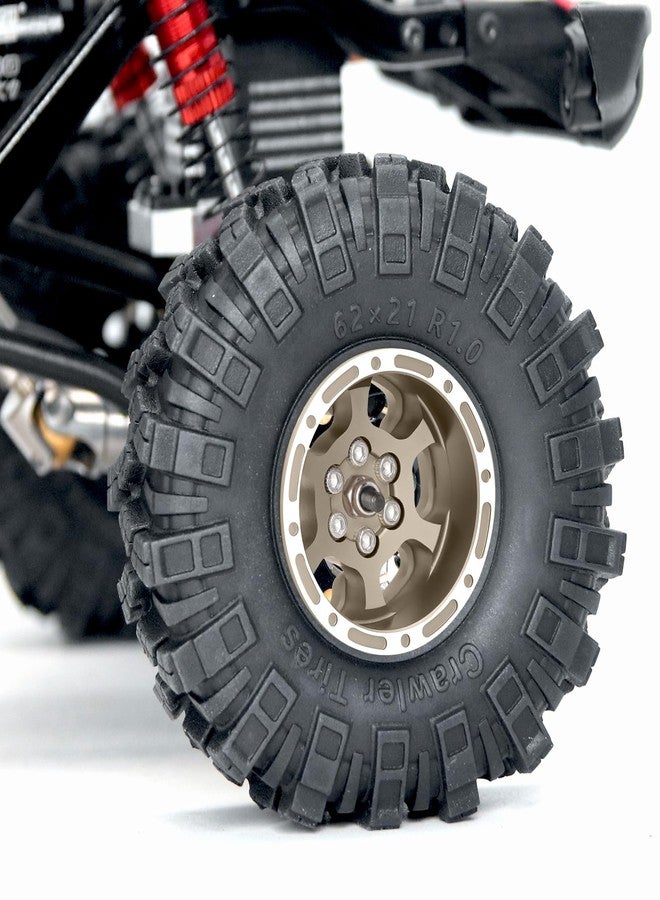 OGUNKE جنط عجلات OGRC 1.0 مع قفل خرز 6-شعاعات مع حلقة نحاسية انزياح سالب 3.78 مم لسيارة الزحف RC TRX4M SCX24 FCX24 1/24 1/18 (برونزي) - Image 2