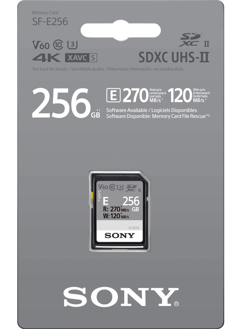 Sony 256GB SF-E Series UHS-II U3 V60 SDXC Digital Memory Card - Read 270MB/S Write 120MB/S SFE256 256 GB - Image 3