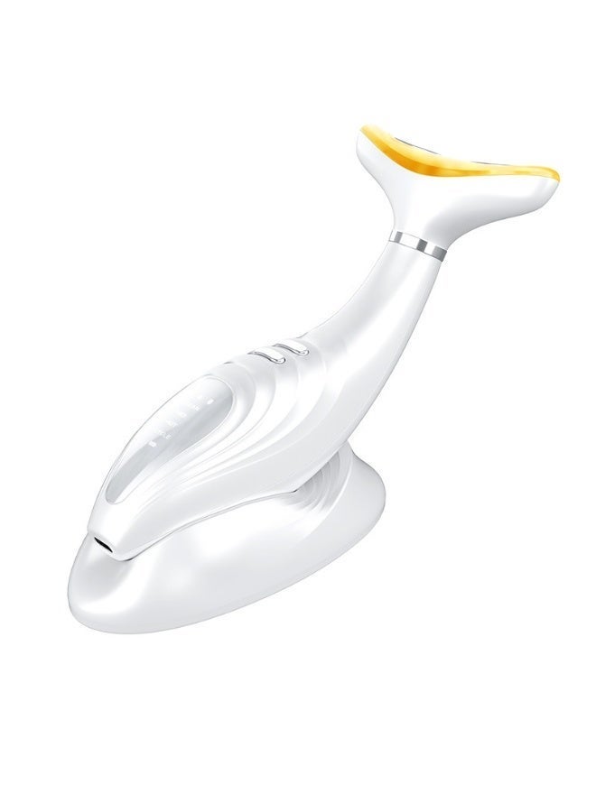 sd e-trading Neck Face Massager, Face Sculpting tool, Skin Rejuvenation Device with Thermal, Triple Action LED and Vibration, for Anti-aging, Lifting and Tightening Sagging Skin (Pearl White) - Image 1