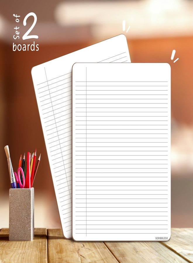 Scribbledo 2 Pack Dry Erase Notebook College Ruled Lined Board 9"x12" Reusable Lined Erasable Ruled Writing Note Pad Lapboard, Blank Whiteboard on Reverse - Image 3