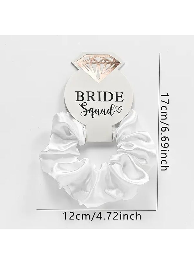 10 Pack Pink White Silky Hair Scrunchies No Damage Hair Ties For Wedding Bridal Party - Image 4