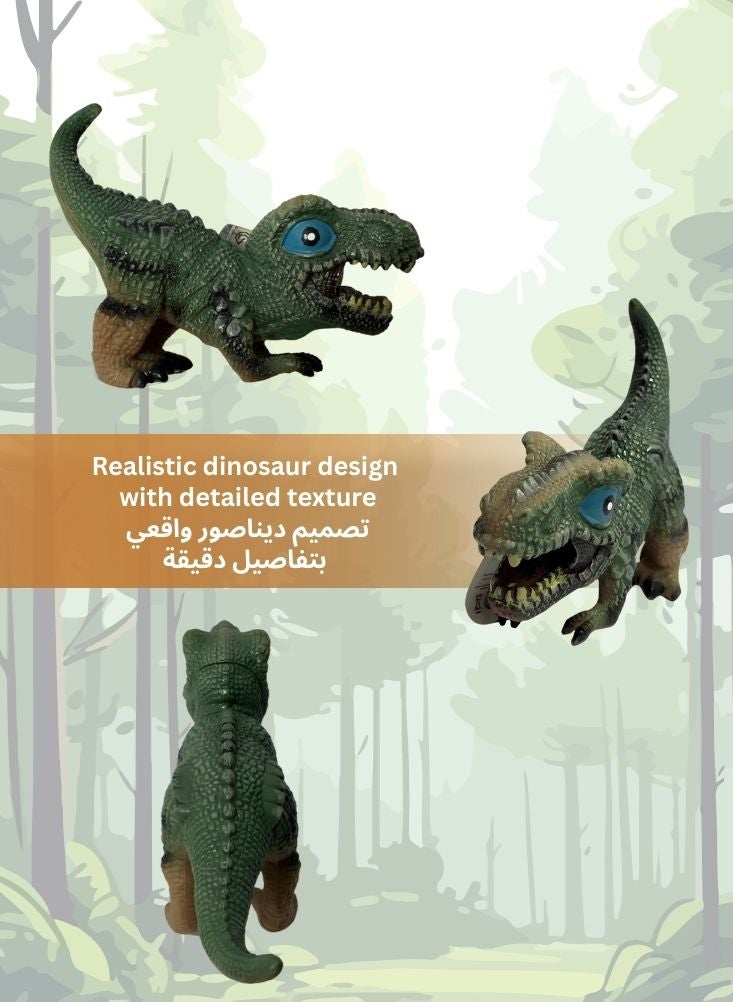 بريميم لعبة مجسم ديناصور أخضر للأطفال - شخصية ديناصور كرتونية لطيفة على شكل تي-ريكس، لعبة حيوان بلاستيكية آمنة للأطفال الصغار، وقت لعب ممتع وجمع - Image 4