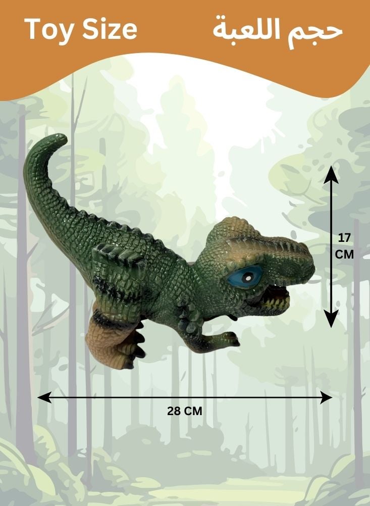 بريميم لعبة مجسم ديناصور أخضر للأطفال - شخصية ديناصور كرتونية لطيفة على شكل تي-ريكس، لعبة حيوان بلاستيكية آمنة للأطفال الصغار، وقت لعب ممتع وجمع - Image 5