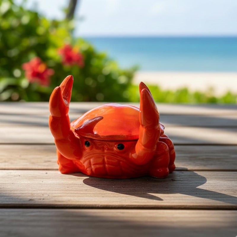 Large Claw Crab Red Ashtray With Lid Cute Windproof Desktop Decor - Image 2