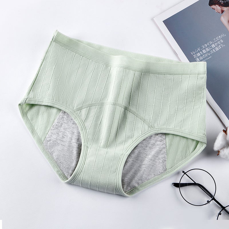 Plus Size Leakproof Cotton Period Panties Bean Green - Image 1
