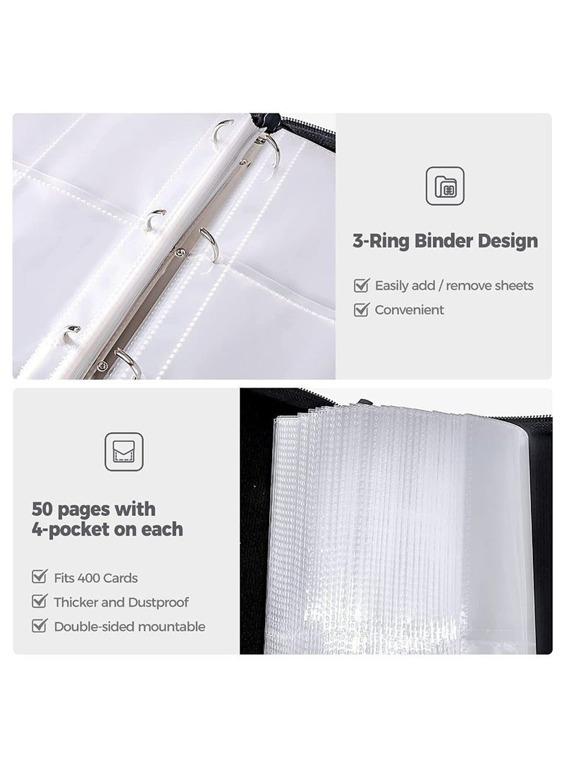 Card Holder Holds 400 Cards With 50 Removable Sheets And 4 Pockets - Image 3