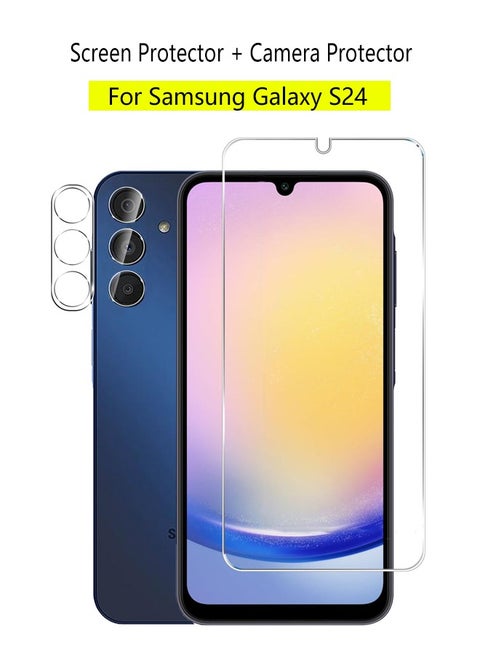 2 in 1 Samsung Galaxy S24 Screen & Camera Protector - High Transparency Full Coverage Shield for Scratch & Impact Protection - Screen & Camera Protector for Samsung Galaxy S24
