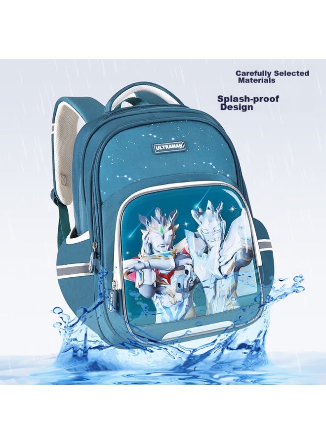 Ultraman Children's Sero Backpack For Primary School Boys In Grades 1-4, Lightweight And Ergonomic Double Shoulder Bag, Pea Blue - Image 3