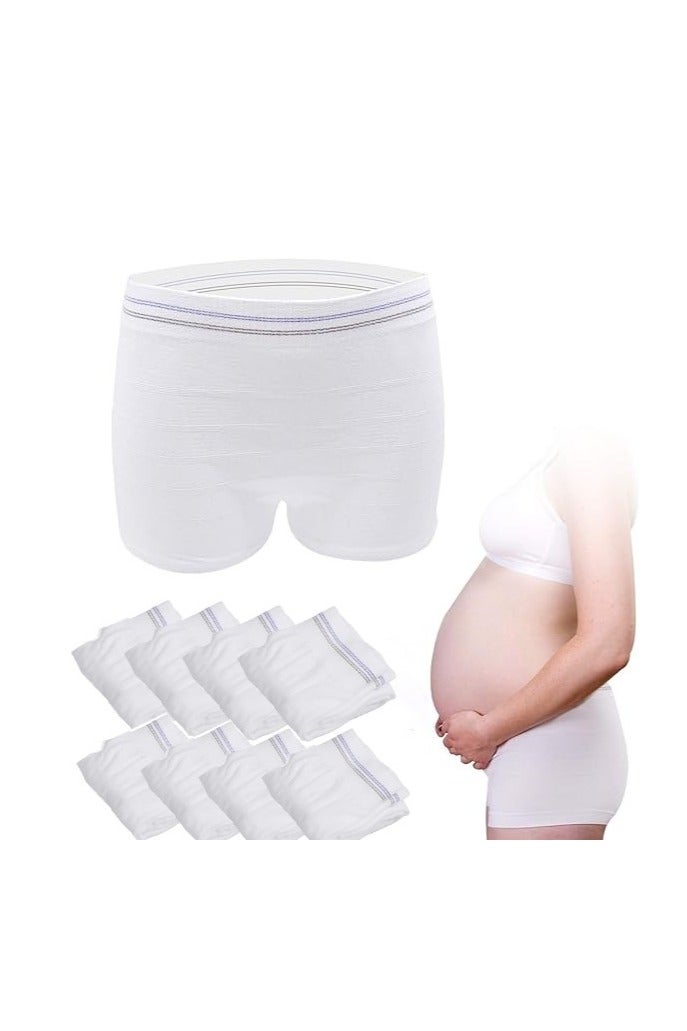 VIUAUAX Disposable Maternity Postpartum Panties, High Waist Breathable Mesh Panties C Section, Maternity Underwear Postpartum Hospital Recovery Maternity Briefs for Women, 8 Pcs - L Size - Image 1
