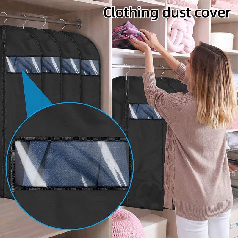 Clothing dust cover, coat bag, dust bag, hanging transparent suit cover, fully enclosed home wardrobe coat bag - Image 4