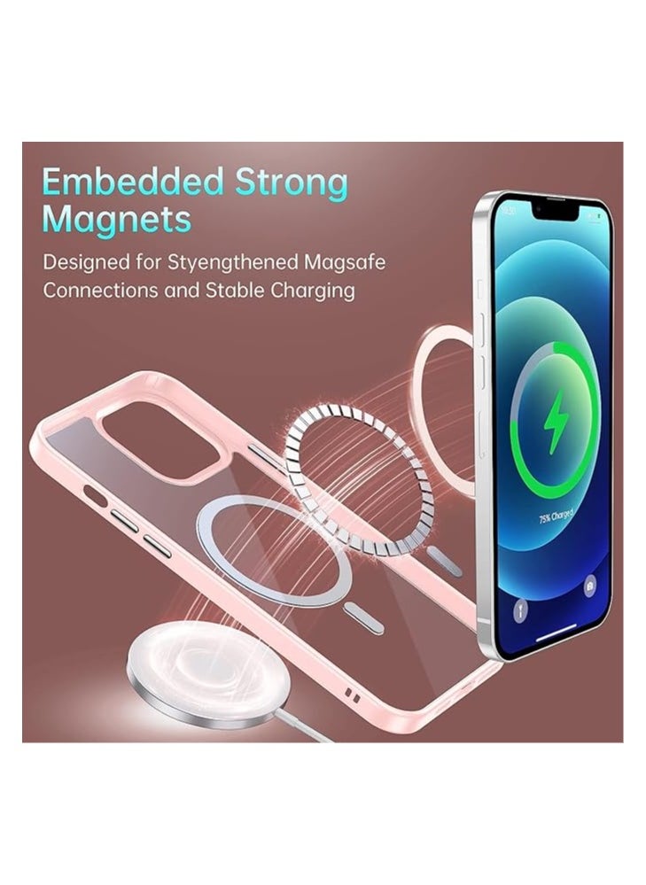 Generic - Magnetic Case, Compatible with MagSafe,Ultra Slim Hard PC with Soft TPU Edges Protective Case,for iPhone 12 Pro Max,6.7 Inch Case (Pink Sind) - Image 1