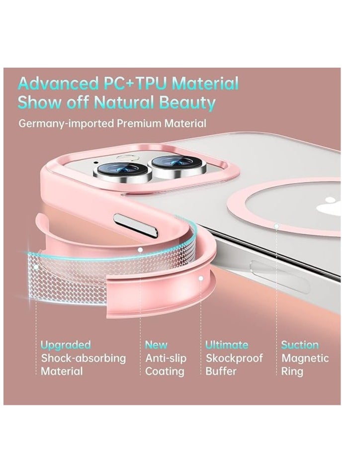 Generic - Magnetic Case, Compatible with MagSafe,Ultra Slim Hard PC with Soft TPU Edges Protective Case,for iPhone 12 Pro Max,6.7 Inch Case (Pink Sind) - Image 1