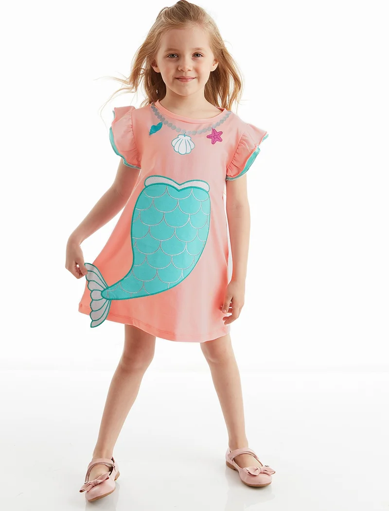 Denokids Mermaid Pink Girl Dress
