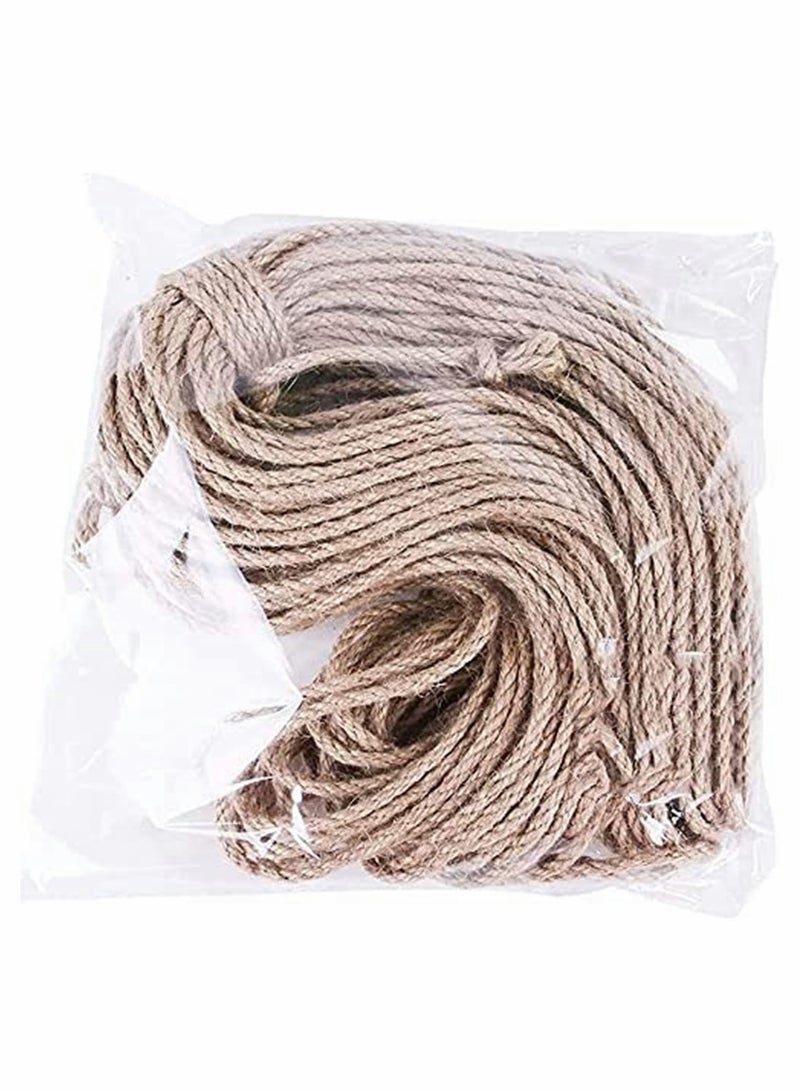 Natural Sisal Rope Jute Rope for Cat, Cat Replacement Grass Woven Rope for Cat Tree And Tower, Jute Rope/Sisal Rope for Recovering or DIY Cat Scratcher, Decorative Vase, Handrails (4 mm * 30 m)
