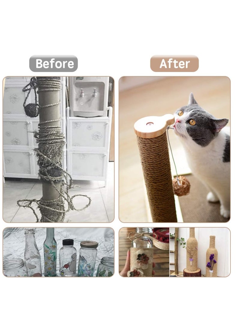 Natural Sisal Rope Jute Rope for Cat, Cat Replacement Grass Woven Rope for Cat Tree And Tower, Jute Rope/Sisal Rope for Recovering or DIY Cat Scratcher, Decorative Vase, Handrails (4 mm * 30 m)