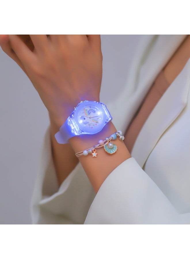 Mark Fairwhale Luminous Silicone Quartz Watch+Rabbit Bead Bracelet Set  - Image 4