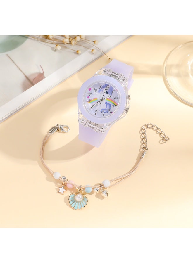 Mark Fairwhale Luminous Silicone Quartz Watch+Rabbit Bead Bracelet Set  - Image 3