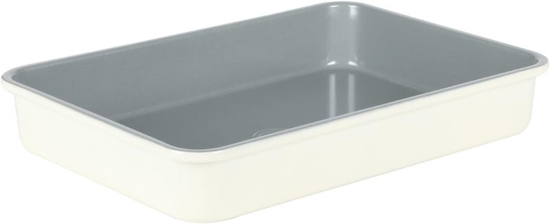 Sur La Table Kitchen Essentials Bake Sale 9 X 13 Inch PFOA, PFAS, PTFE Free Nonstick Roaster/Cake/Baking Pan - Linen White - Image 1