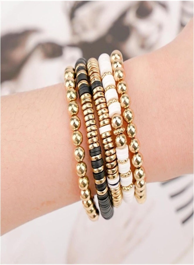 3000 Pcs Clay Beads Bracelet Making Kit – Flat Polymer Clay Beads with Gold Charms for DIY Jewelry, Bracelet, Necklace, Earrings & Crafts - Image 3