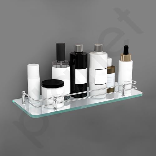 Planet Deluxe Glass Shelf for Bathroom/Living Room/Wall Shelf/Glass Rack/Kitchen Storage Shelf/Bathroom Accessories (Pack of 1)(Transparent,12x6 Inches) - Image 2