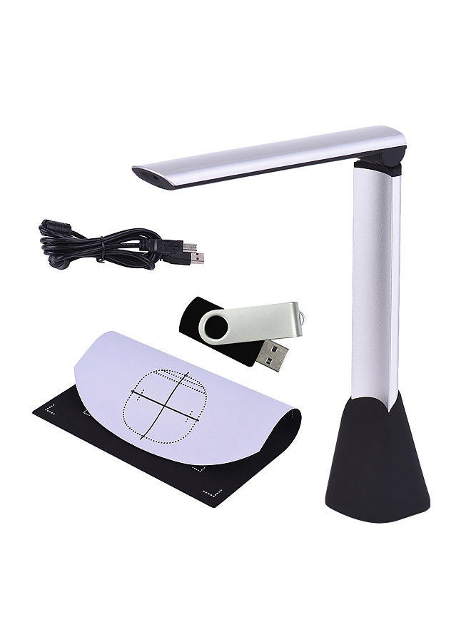 Portable High Speed USB Book Image Document Camera Scanner 5 Mega-pixel HD High-Definition Max. A4 Scanning Size with OCR Function LED Light for Classroom Office Library Bank