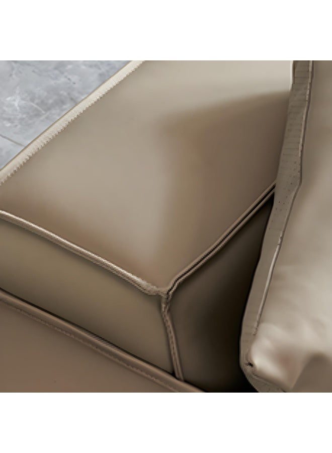 Comfynest Comfynest Contemporary Tuxedo Arm Leather Sofa In Off-White  - Image 4