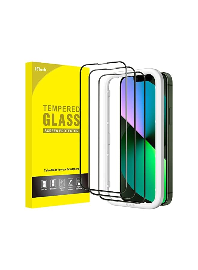 Jetech Full Coverage Screen Protector For Iphone 13 Mini 5.4-Inch, Black Edge Tempered Glass Film With Easy Installation Tool, Case-Friendly, Hd Clear, 3-Pack - Image 2