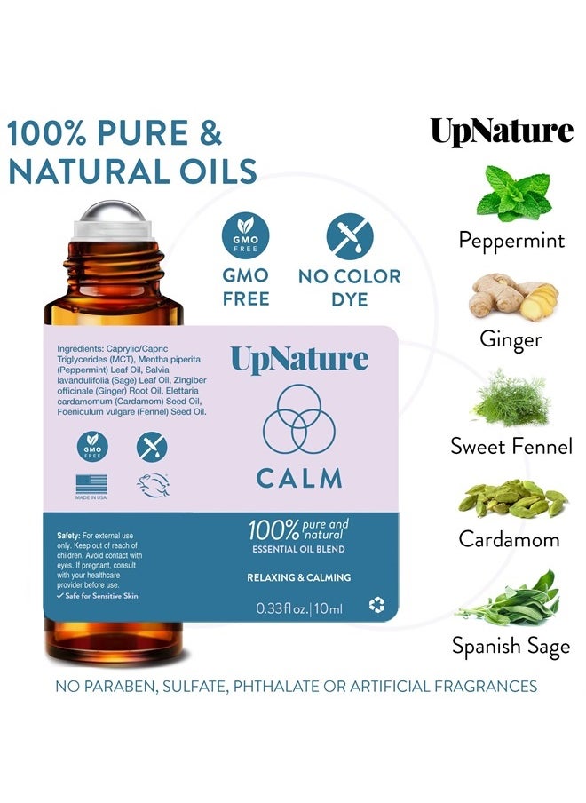 upnature Calm Essential Oil Roll On Blend – Stress Relief & Relaxation Gifts for Women – Calming & Relaxing Self Care Aromatherapy Oils with Peppermint & Ginger – Ideal Stocking Stuffer  - Image 3