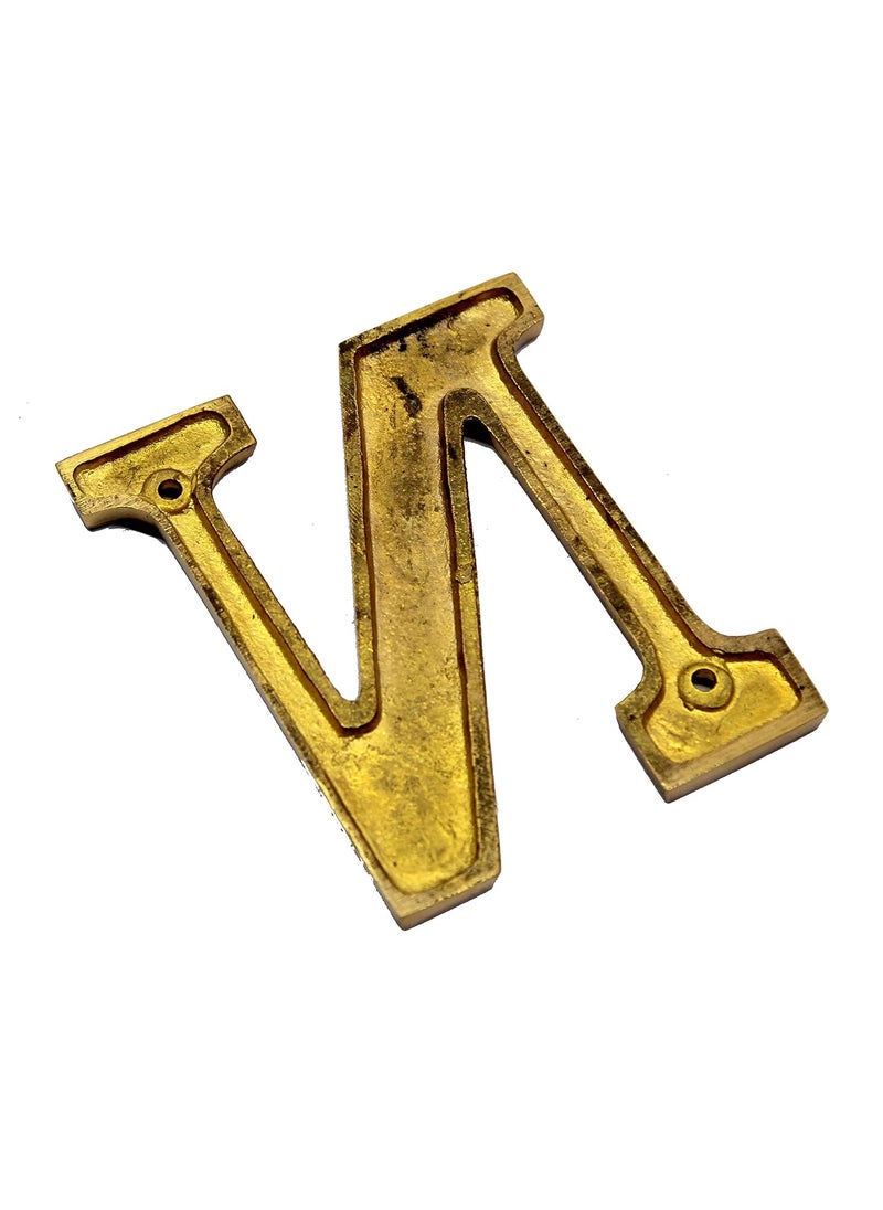 ESPLANADE eSplanade Brass House Hotel Door Name Alphabets Wall Door Plaque Alphabet Letter Golden 4 Inches N Alphabet 4  - Image 3