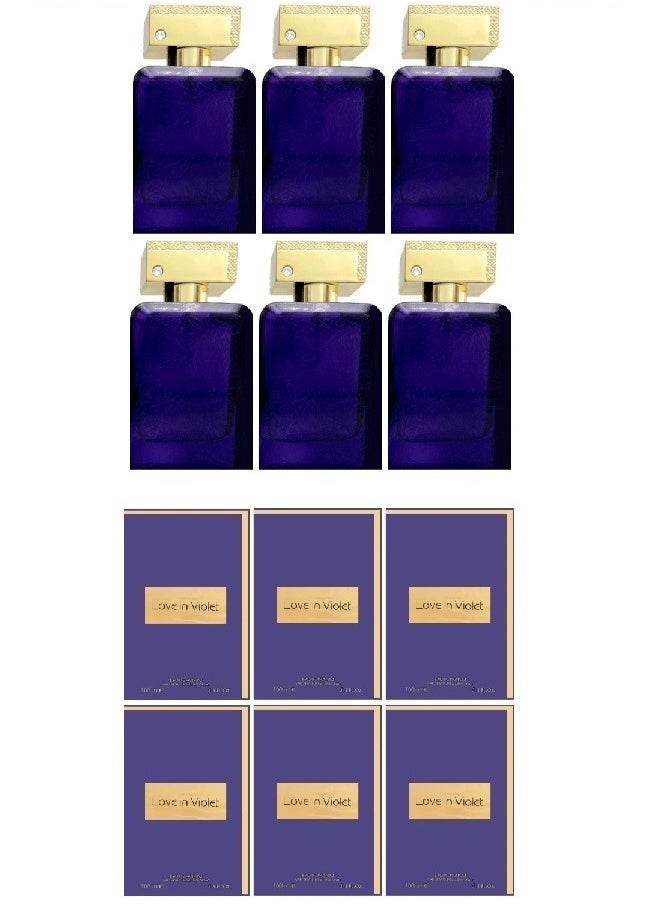 LOVE IN VIOLET - 6 Pieces Love in Violet Eau de Parfum for Women – 100ml*6PCS – A Refreshing and Fruity Fragrance for Every Occasion - Image 1