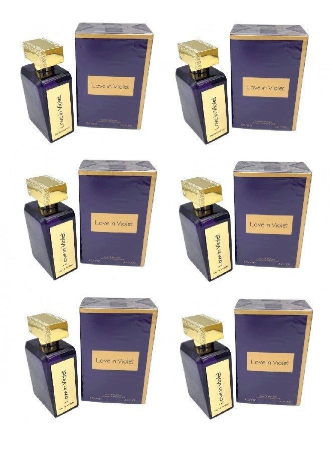 LOVE IN VIOLET - 6 Pieces Love in Violet Eau de Parfum for Women – 100ml*6PCS – A Refreshing and Fruity Fragrance for Every Occasion - Image 1