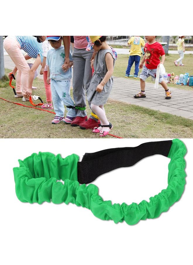 Thoraya Two People Three Feet Legged Race Band Strap Outdoor Team Game Elastic Tie Rope Walker (Green)  - Image 5