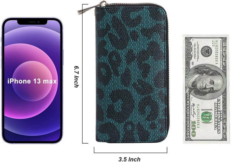 HAWEE Cellphone Wallet for Women Dual Zipper Long Purse with Removable Wristlet - Image 5