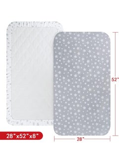 Moonsea Moonsea Crib Sheets for Boys or Girls 2 Pack, Fitted Crib Sheet for Standard Size Crib and Toddler Mattresses, Soft and Breathable Material, Grey & White  - Image 5