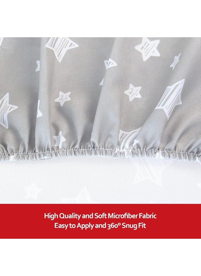 Moonsea Moonsea Crib Sheets for Boys or Girls 2 Pack, Fitted Crib Sheet for Standard Size Crib and Toddler Mattresses, Soft and Breathable Material, Grey & White  - Image 3