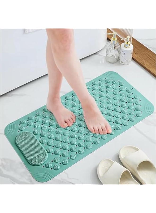 هوكور pyebe Bathtub Mat, Anti Slip Bath Mat,Non-Slip Bath Tub Shower Mat with Suction Cups and Drain Holes,Foot Massage Shower Mat for Bathroom Shower Washable (Green) - Image 1