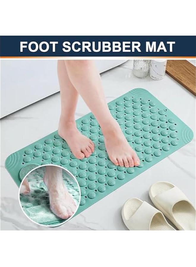 هوكور pyebe Bathtub Mat, Anti Slip Bath Mat,Non-Slip Bath Tub Shower Mat with Suction Cups and Drain Holes,Foot Massage Shower Mat for Bathroom Shower Washable (Green) - Image 3